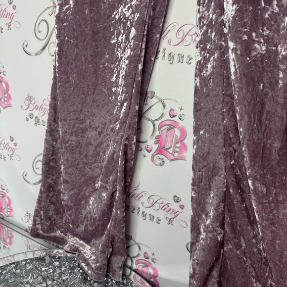 Playboy pants shiny pink velour, velvet with bunny logo embroidery on the side - Picture 3 of 10